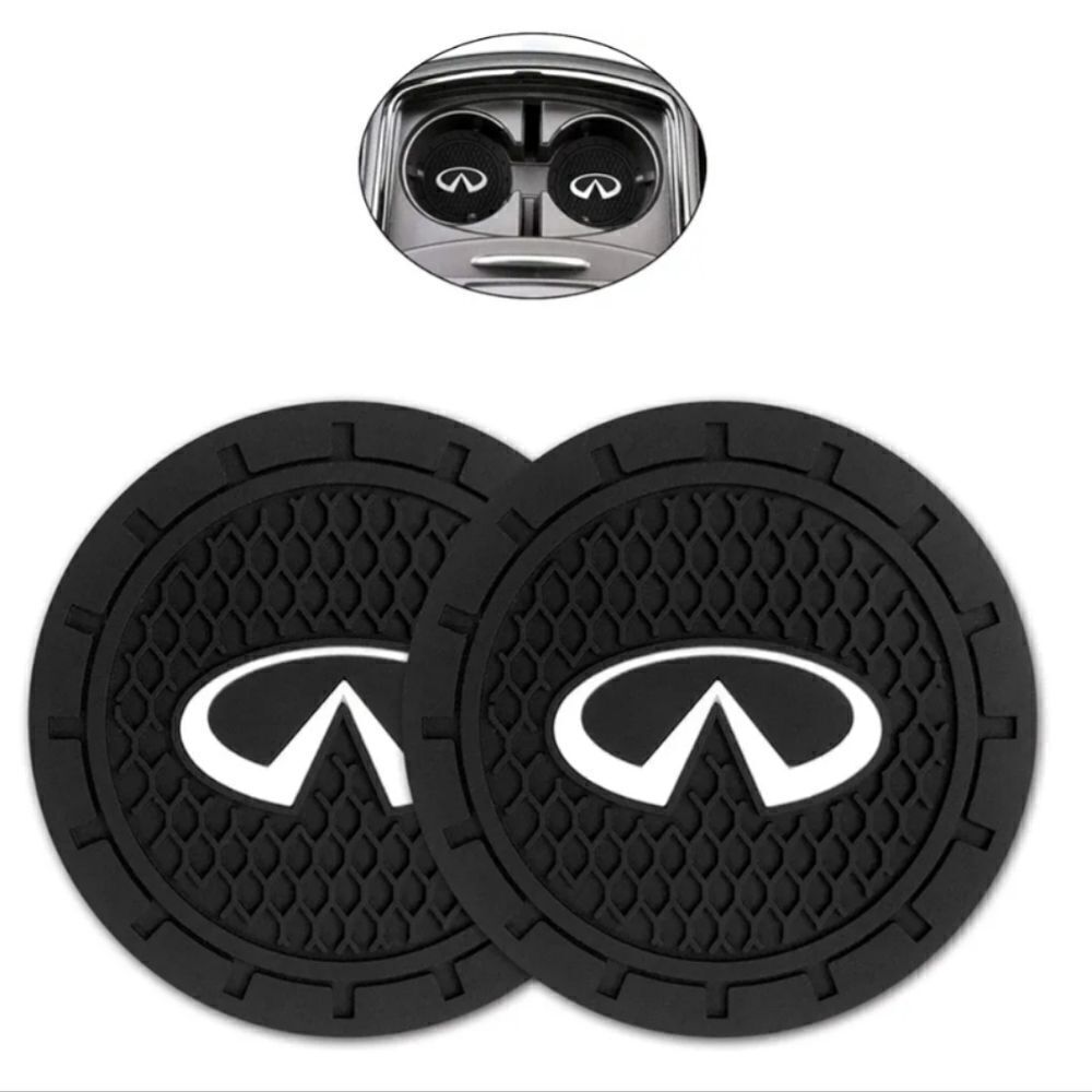 Silicone car cup inserts with infiniti logo